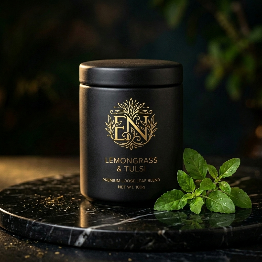 ELNOIRE Lemongrass & Tulsi Tea canister